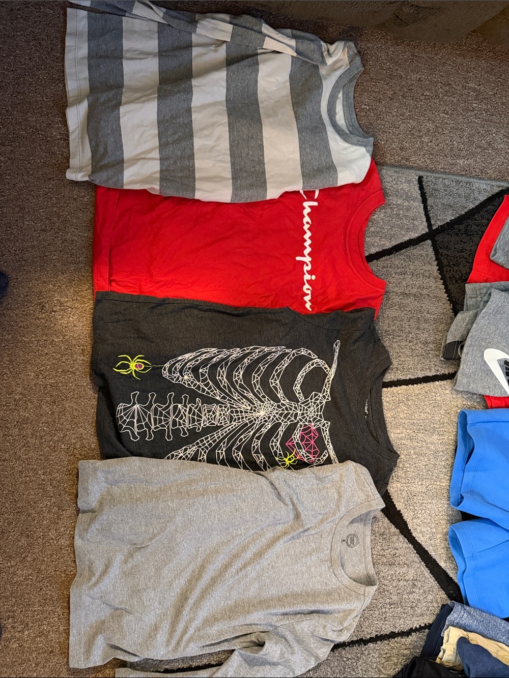 Champion Red Logo Kids Short Sleeve Tee